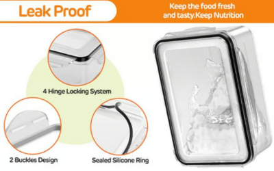 Household transparent plastic food storage box-Including drain basket