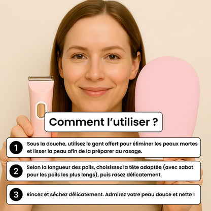 Rasoir électrique 2-en-1 pour femmes avec mode turbo